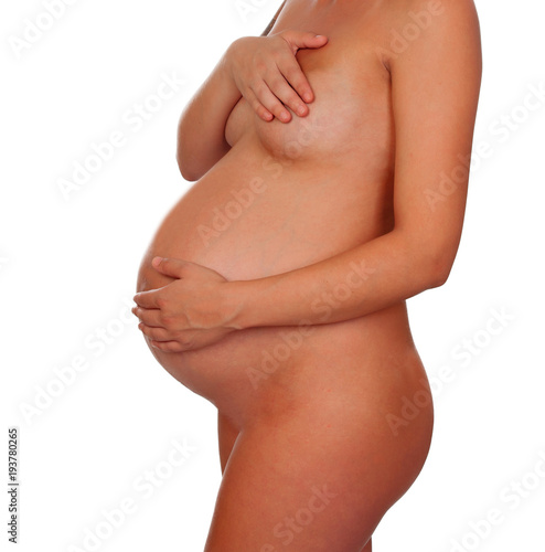 Beautiful pregnant body without clothes