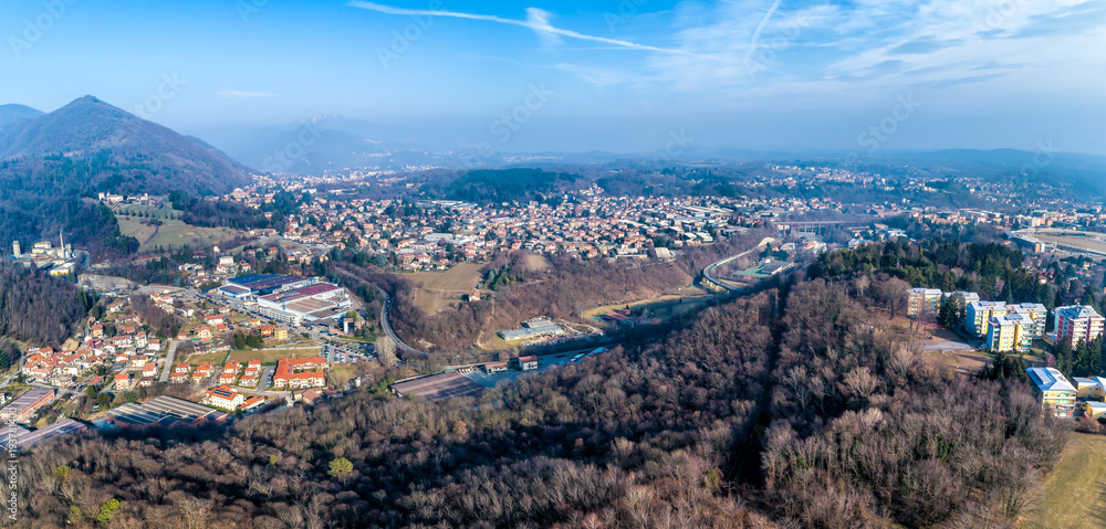 Panoramic aerial view of Varese, Italy