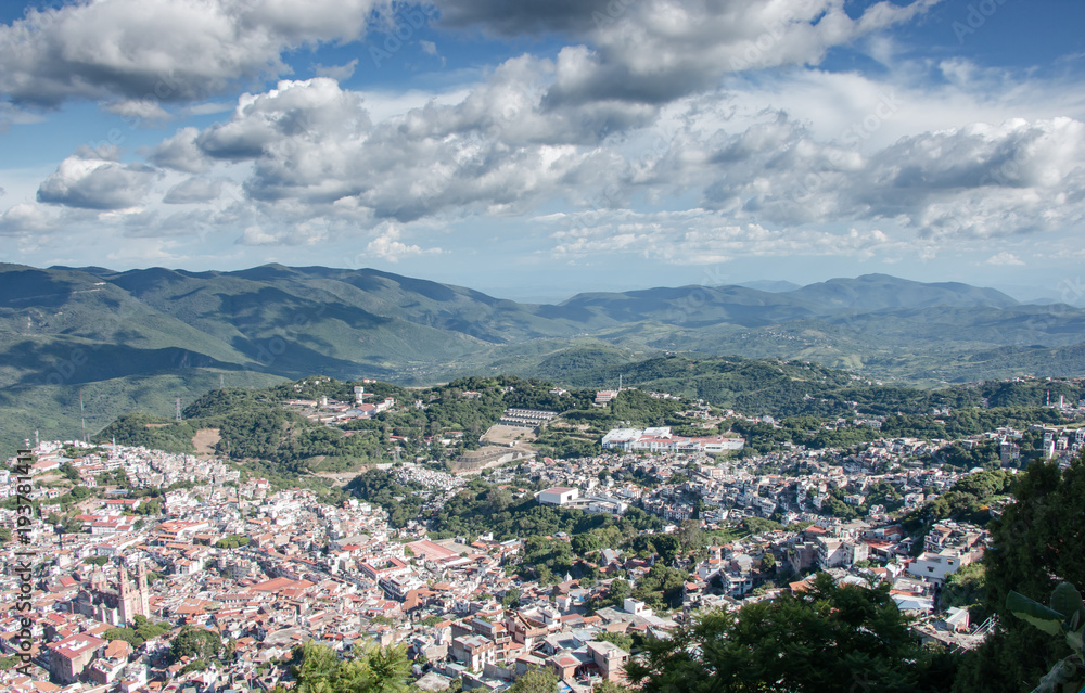 View of Taxco, Mexico, city of silver trade
