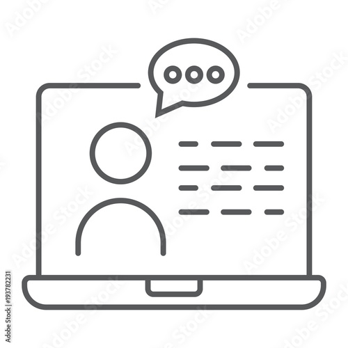 Online Consulting thin icon, e learning and education, support sign vector graphics, a linear pattern on a white background, eps 10.