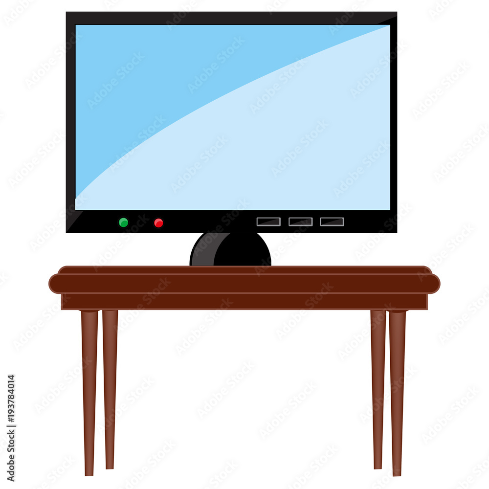 Television set on table Television set on table