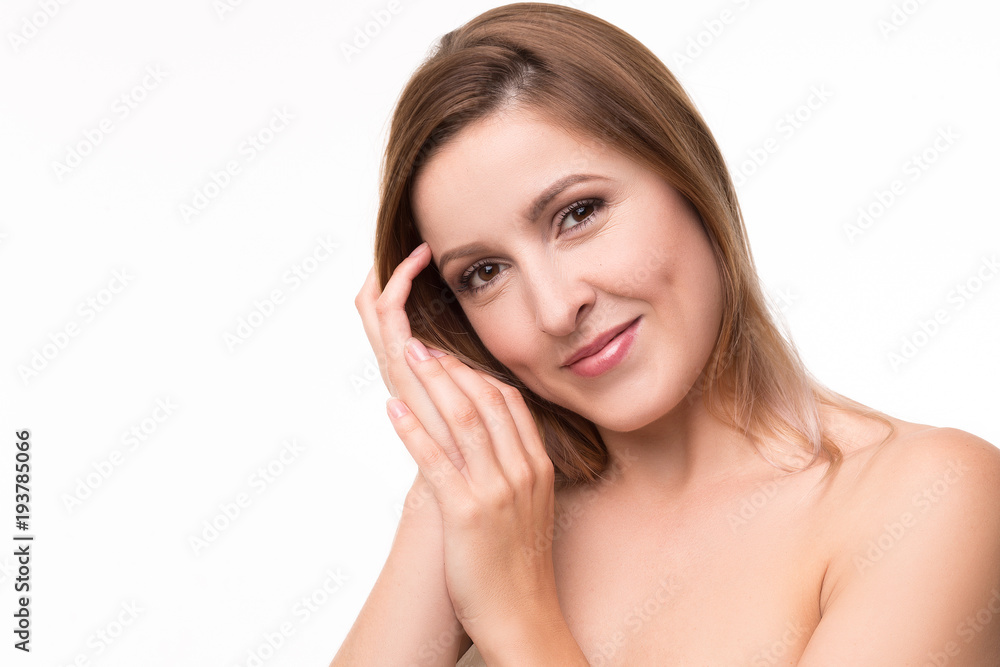 Close up image on beautiful female. Lightly smiling on camera. Close up image on beautiful female. Lightly smiling on camera.
