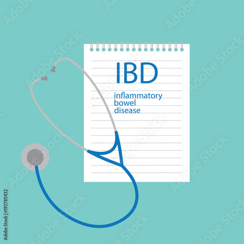 IBD Inflammatory Bowel Disease written in notebook- vector illustration