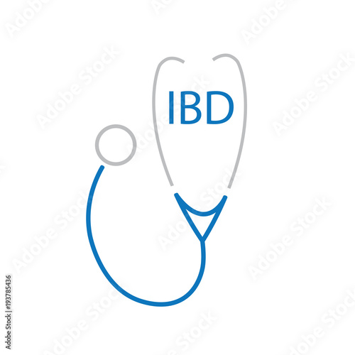 IBD (Inflammatory Bowel Disease) acronym and stethoscope icon- vector illustration