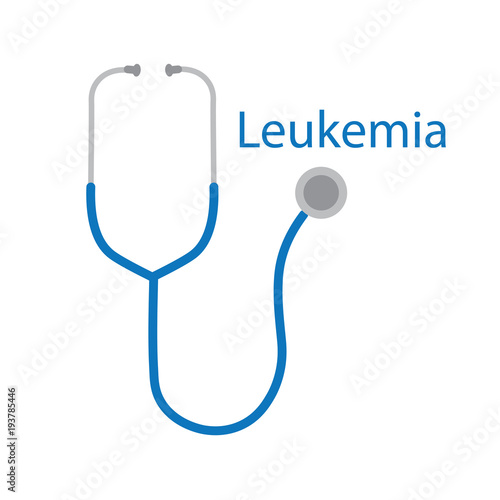 Leukemia text and stethoscope icon- vector illustration