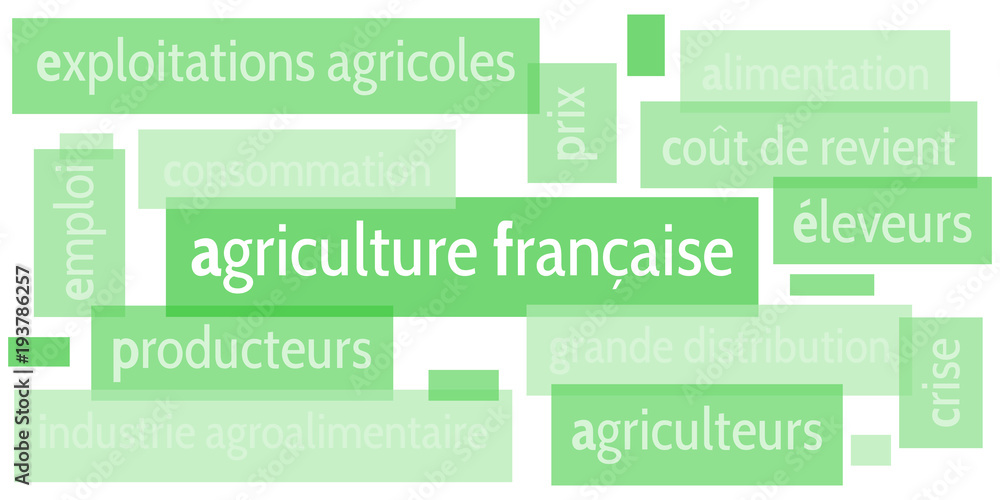 Fototapeta premium Nuage de Mots Agriculture Française v5