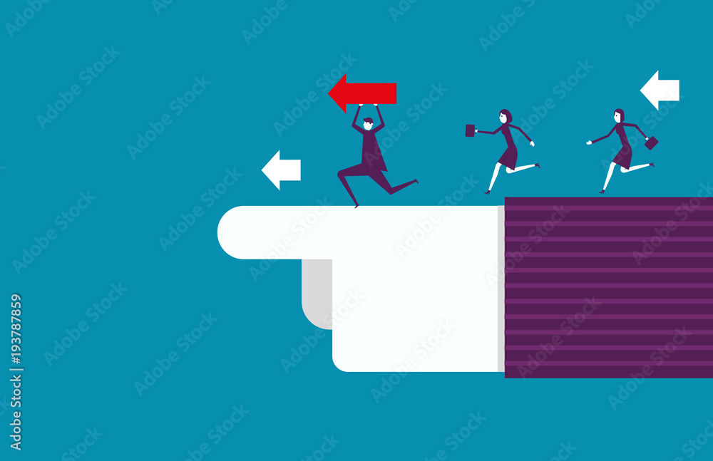 Leadership pointing and teamwork to success. Vector illustration business success concept. Leadership pointing and teamwork to success. Vector illustration business success concept.