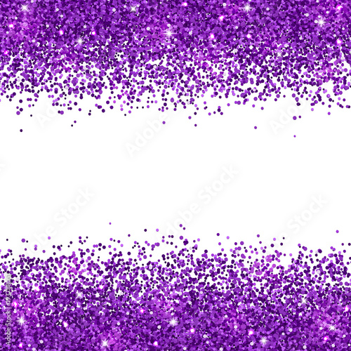 Purple glitter placer on white background. Vector