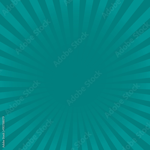 Sunburst turquose rays pattern. Radial sunburst ray background vector illustration photo