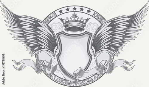 Retro  winged emblem