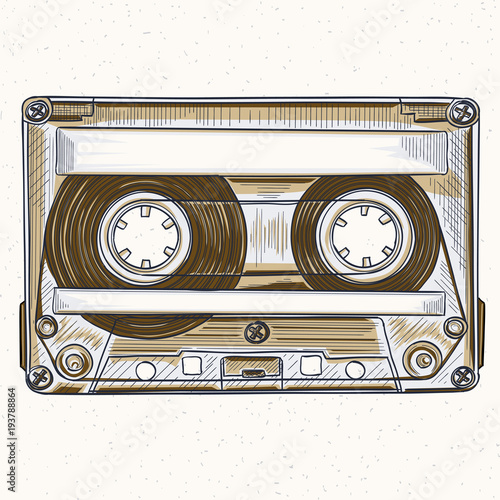 Hand-drawn audio cassette