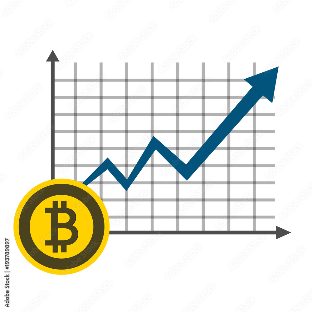 Business Bitcoin concept growth chart on graph background.vector Illustrator Business Bitcoin concept growth chart on graph background.vector Illustrator