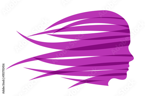 Hair girl fast in the wind – vector