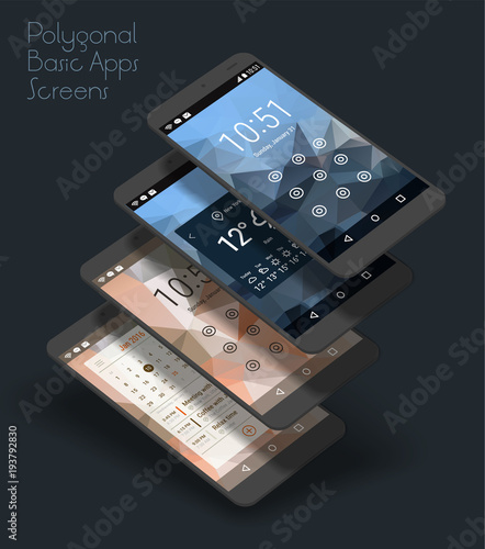 Lockscreen mobile UI smartphone mockup