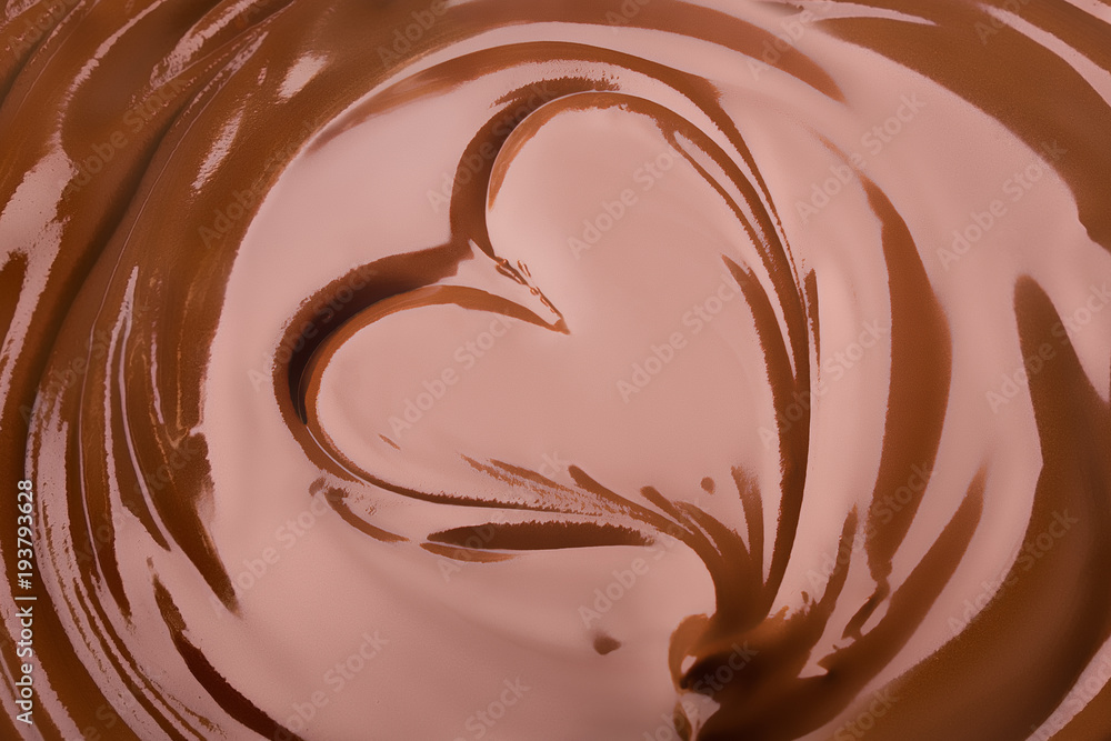 Melted chocolate swirl, heart Melted chocolate swirl, heart
