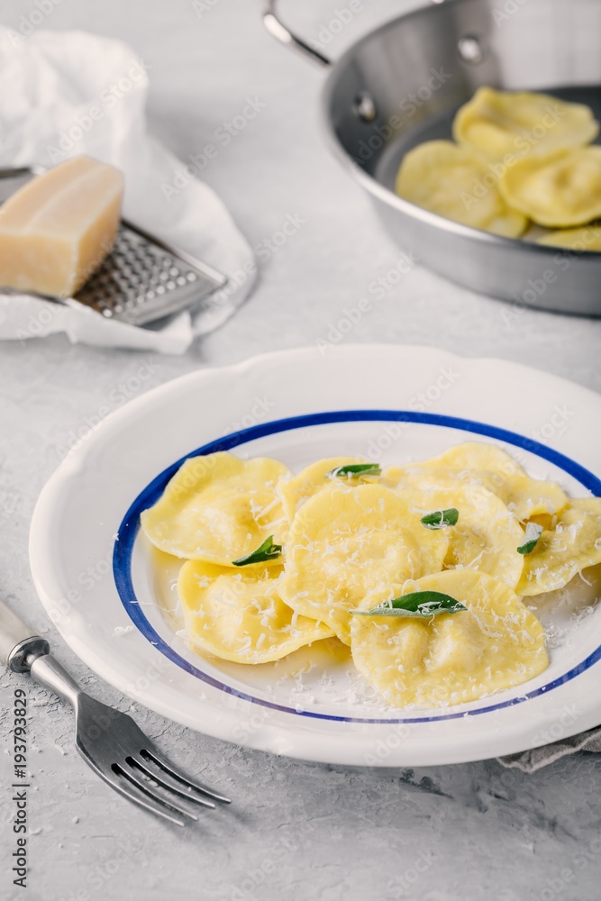 ravioli pasta with parmesan cheese and sage ravioli pasta with parmesan cheese and sage