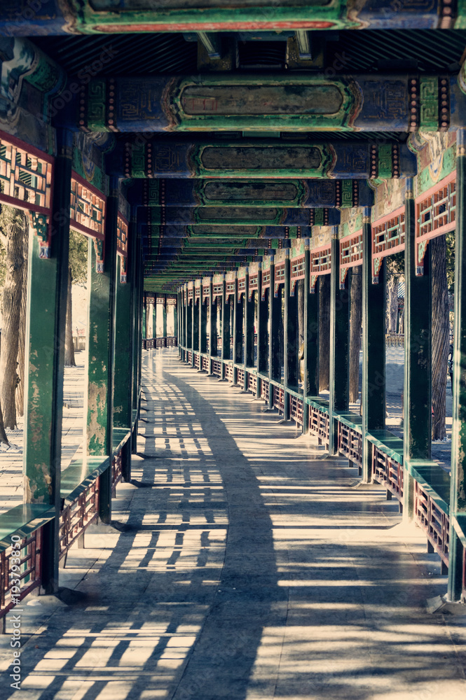 Fototapeta premium The long corridor in Summer Palace, Beijing