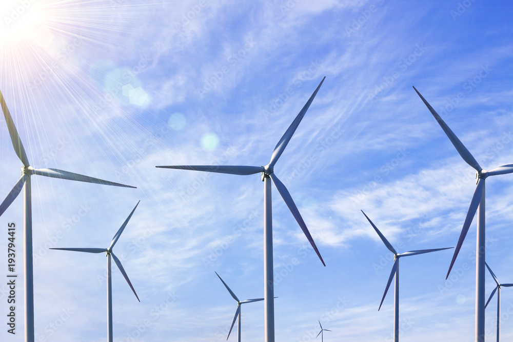 New energy, wind turbine on the prairie New energy, wind turbine on the prairie