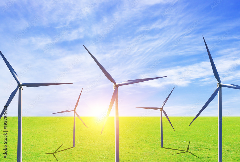 New energy, wind turbine on the prairie