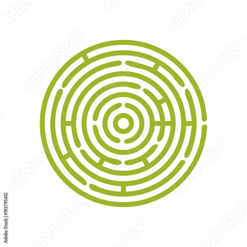 Vector green Round maze or circular hedge garden labyrinth. Maze puzzle symbol is great as metaphor for problem solution.