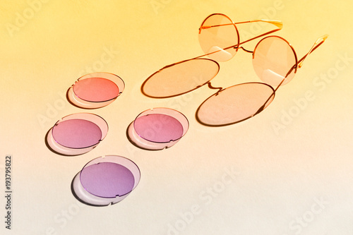 sunglasses and interchangeable lenses (filter was used)