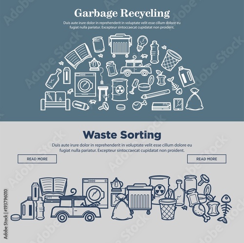 Garbage recycling and waste sorting prmotional Internet pages