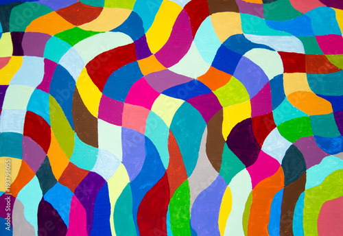 Abstract checkerboard wavy lines