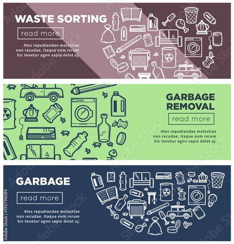 Waste sorting and garbage removal promotional Internet pages