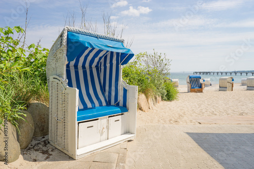 Fototapeta Naklejka Na Ścianę i Meble -  Strandkörbe an der Ostsee