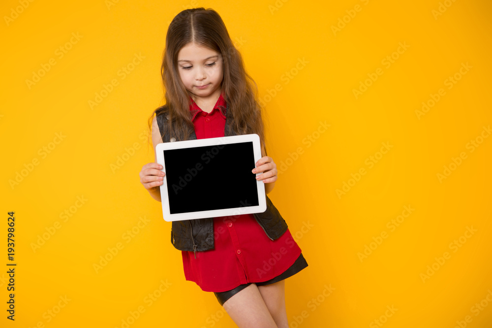 Little girl with tablet computer Little girl with tablet computer