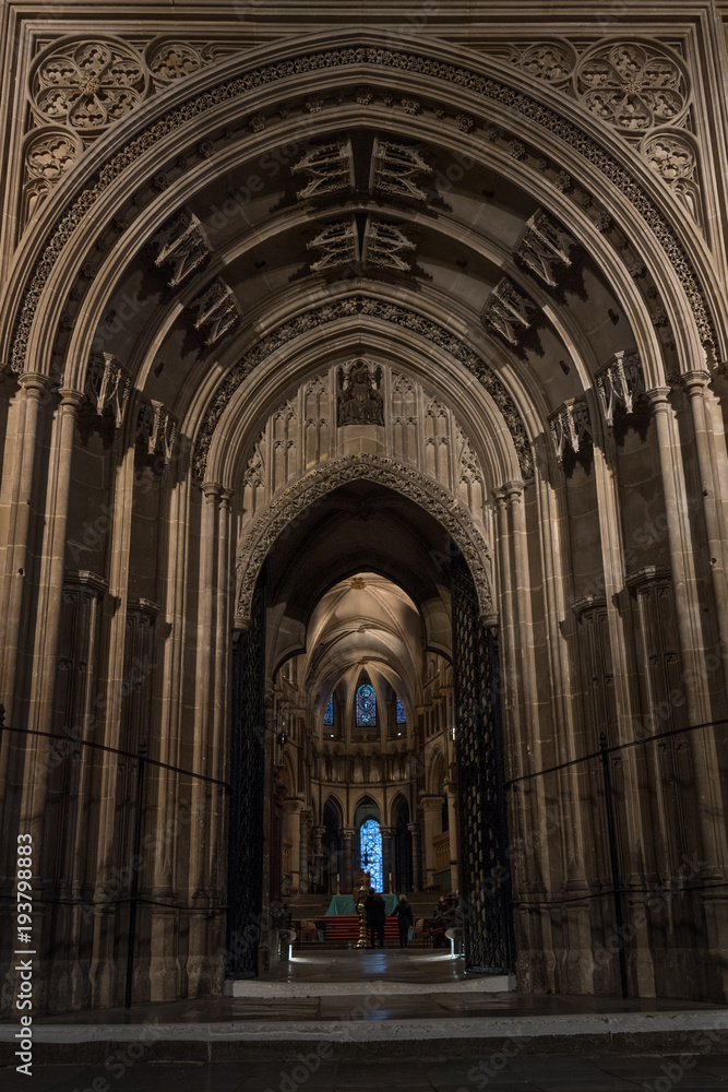 The entrance to Canterbury Cathedral, UK - shrine of Thomas Beckett