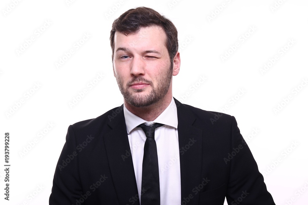 Young businessman with facial expressions Young businessman with facial expressions
