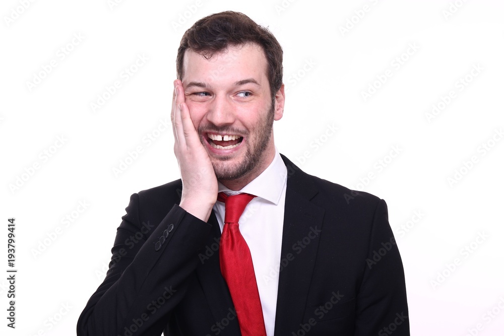 Young businessman with facial expressions Young businessman with facial expressions