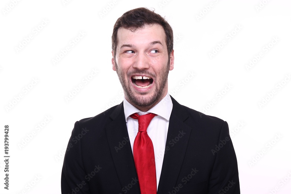 Young businessman with facial expressions Young businessman with facial expressions