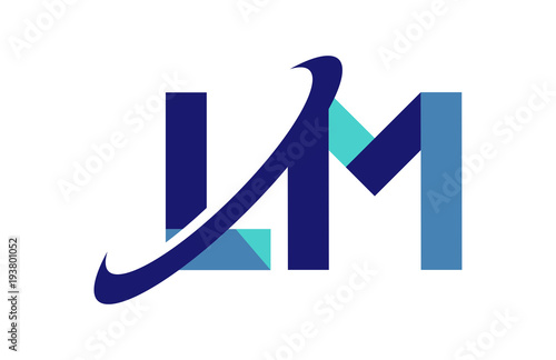 LM Ellipse Swoosh Ribbon Letter Logo
