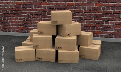 boites carton paquets colis transport entrep  t