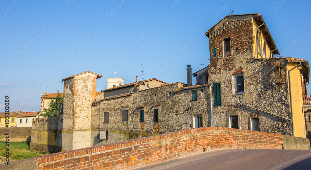 Panorama of old buildings in Campi Bisenzio in Tuscany