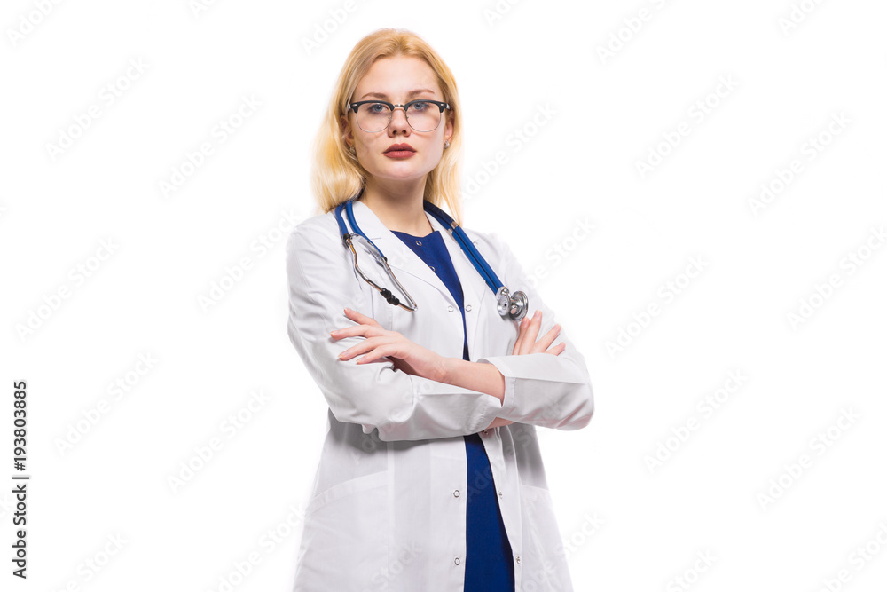 Woman doctor with stethoscope Woman doctor with stethoscope