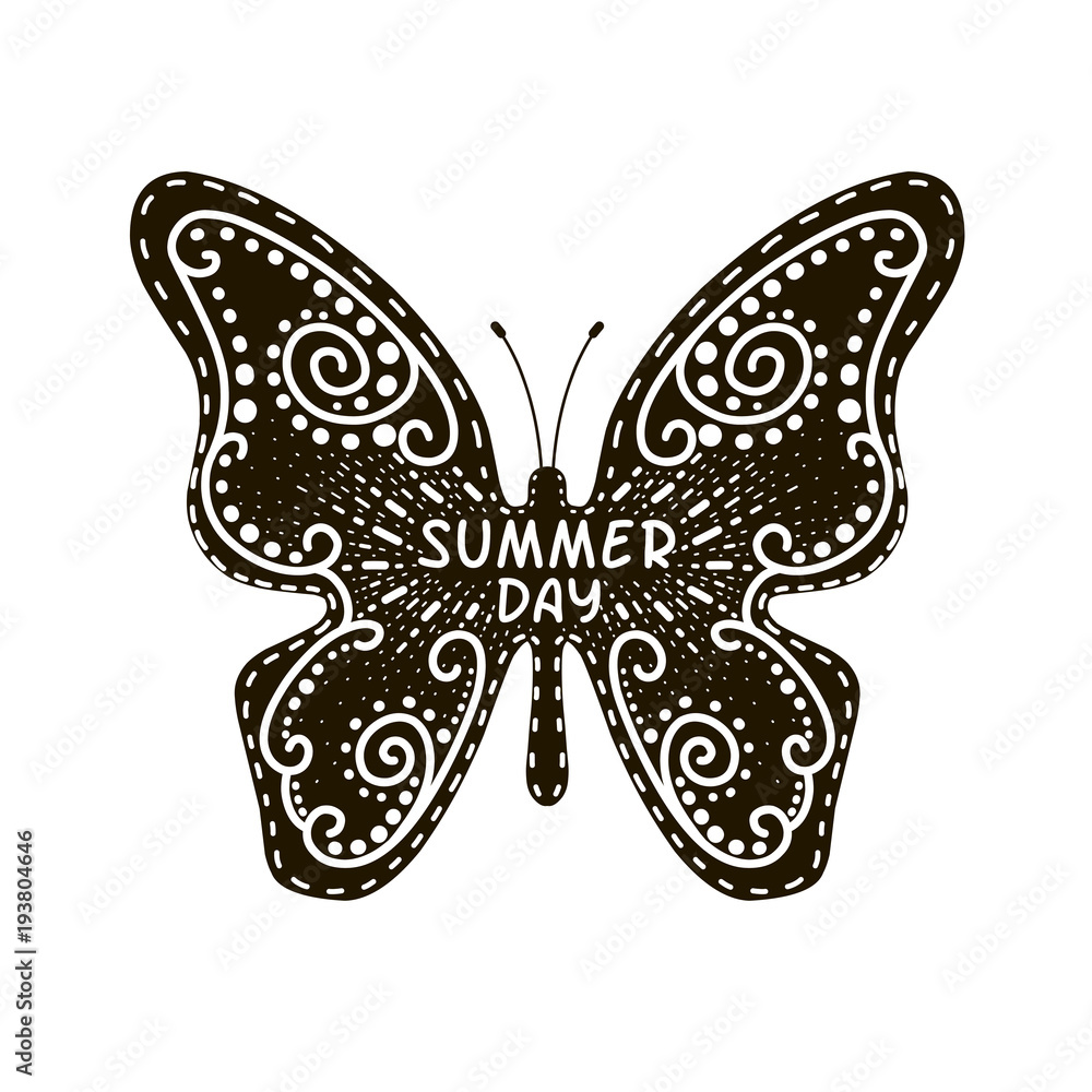Flying butterfly, summer day.Vector illustration. Flying butterfly, summer day.Vector illustration.
