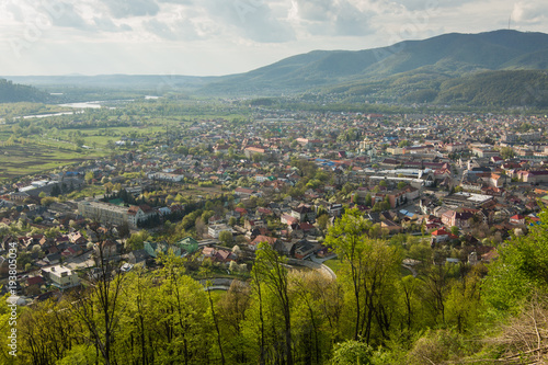View to the city of Khust from castle  Ukraine