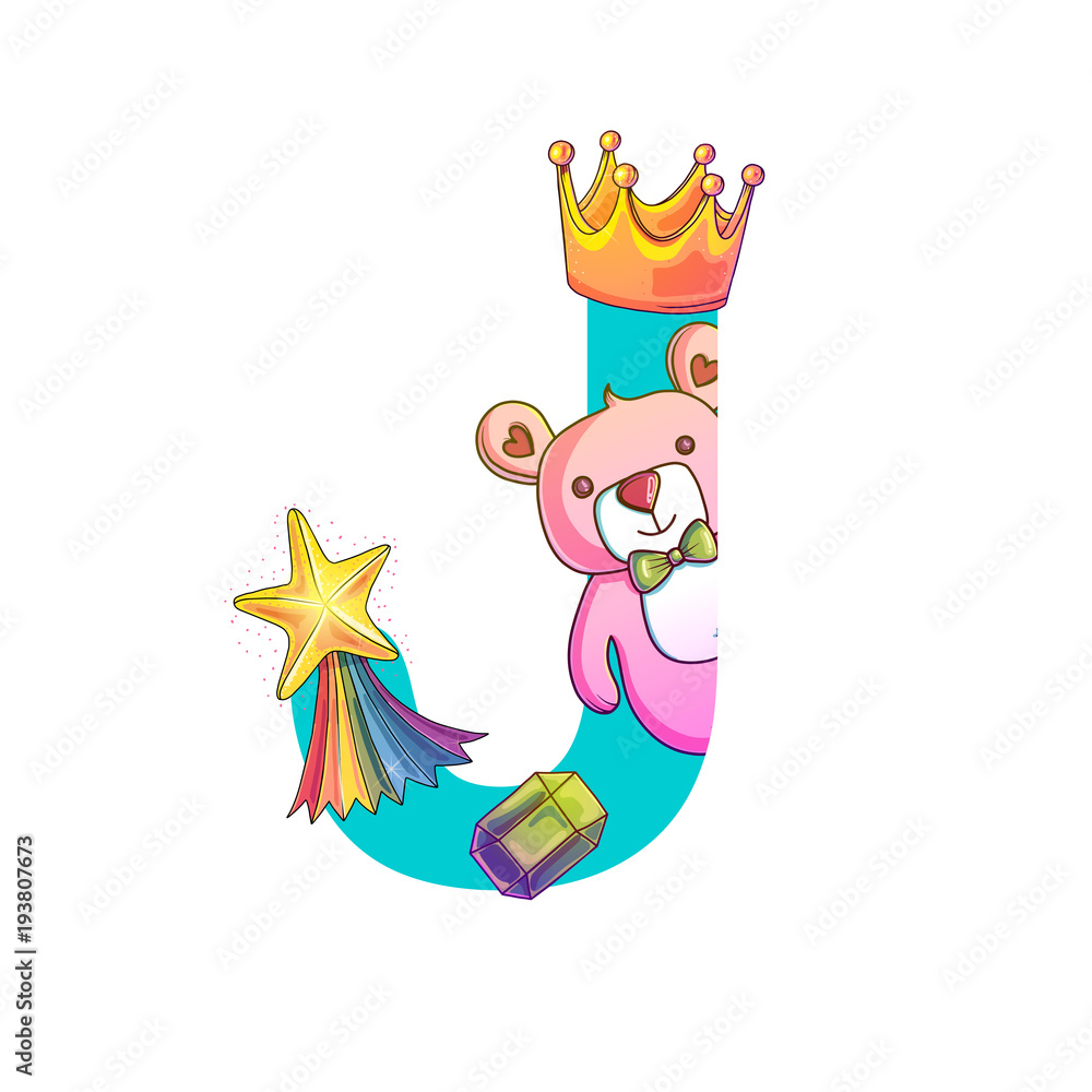 Obraz premium Cute magic letter J