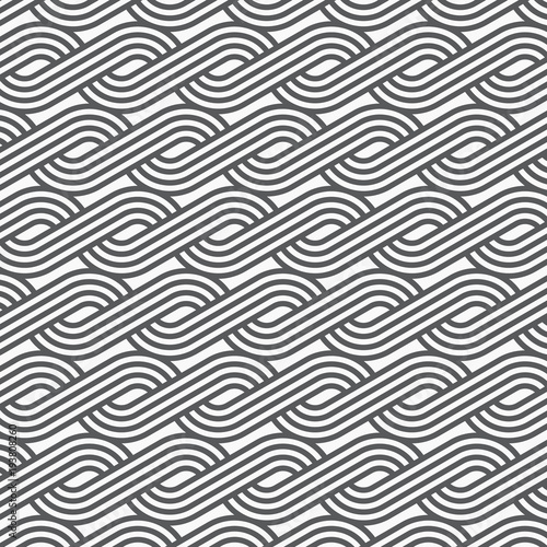 Linear vector pattern repeating braiding lines styles pattern made from a quarter linear of circle. Pattern is on swatches panel