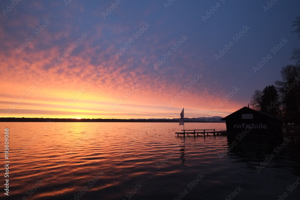 Sonnenaufgang in Tutzing am Starnberger See