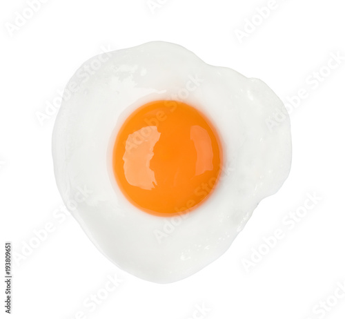 Fried egg isolated on white background food object design
