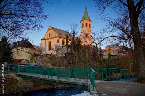 Historic church by the river