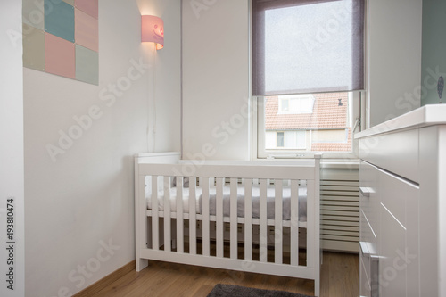 Child baby bedroom modern design white empty