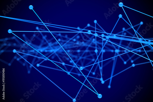 Concept network on blue bac...