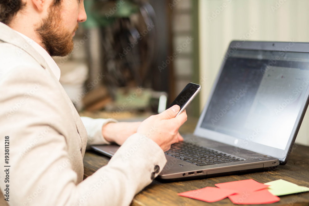 Busy business person working on laptop Busy business person working on laptop