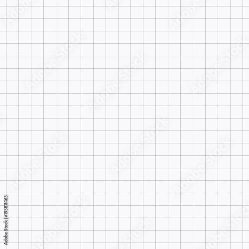 Grid gray vector seamless pattern. Similar to sheet of paper in cells. Geometric repeatable simple striped texture
