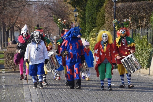 A colourful parade of carnival masks in the city of Basel, Switzerland, revives a centuries old tradition of masked and costumed performances.